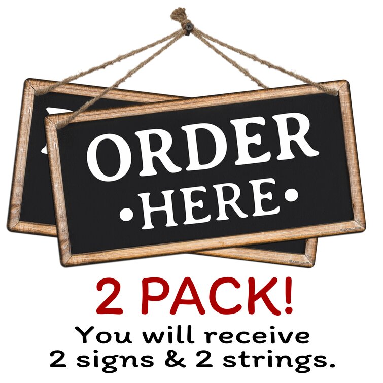 ATX CUSTOM SIGNS 2 Piece Order Here and Pick up Here Sign Set